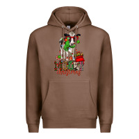 Chestnut mooey christmas holstein cow Premium Hoodie - CowGirlArtShop