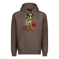 Coffee mooey christmas holstein cow Premium Hoodie - CowGirlArtShop