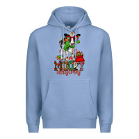 Colony Blue mooey christmas holstein cow Premium Hoodie - CowGirlArtShop