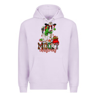 Lilac mooey christmas holstein cow Premium Hoodie - CowGirlArtShop