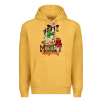 Mustard mooey christmas holstein cow Premium Hoodie - CowGirlArtShop