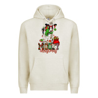 Oatmeal Heather mooey christmas holstein cow Premium Hoodie - CowGirlArtShop