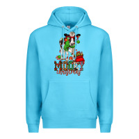 Ocean Blue mooey christmas holstein cow Premium Hoodie - CowGirlArtShop