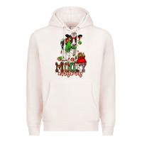 Pale Pink mooey christmas holstein cow Premium Hoodie - CowGirlArtShop