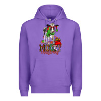 Mooey Christmas Holstein Cow Premium Hoodie | Teevron