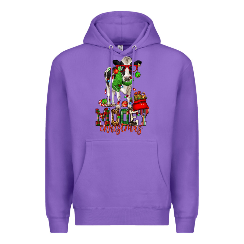 Mooey Christmas Holstein Cow Premium Hoodie by CowGirlArtShop | Teevron