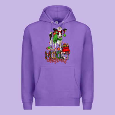 Mooey Christmas Holstein Cow Premium Hoodie Designed By Cowgirlartshop