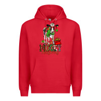 Red mooey christmas holstein cow Premium Hoodie - CowGirlArtShop