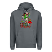 Rock mooey christmas holstein cow Premium Hoodie - CowGirlArtShop
