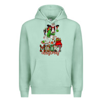 Seafoam mooey christmas holstein cow Premium Hoodie - CowGirlArtShop
