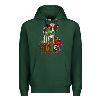 Sports Green mooey christmas holstein cow Premium Hoodie - CowGirlArtShop