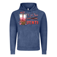 Vintage Denim v is for valentine venti Vintage Hoodie - MaliasSmallBusiness