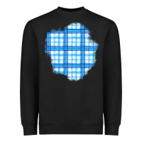 Black Winter Tartan Patch Heavyweight Sweatshirt - BundleAndBundleShop