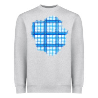 Heather Grey Winter Tartan Patch Heavyweight Sweatshirt - BundleAndBundleShop