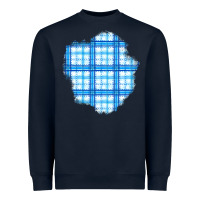 Navy Winter Tartan Patch Heavyweight Sweatshirt - BundleAndBundleShop