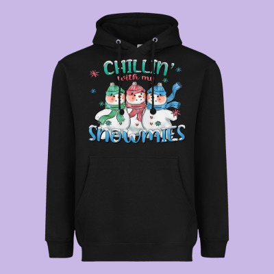 Chillin With My Snowmies Heavyweight Hoodie Designed By Cowgirlartshop