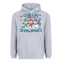 Heather Grey chillin with my snowmies Heavyweight Hoodie - CowGirlArtShop