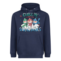 Navy chillin with my snowmies Heavyweight Hoodie - CowGirlArtShop