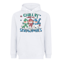 White chillin with my snowmies Heavyweight Hoodie - CowGirlArtShop