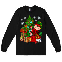 Black Santa's Elf Christmas Long Sleeve Tee - BundleAndBundleShop