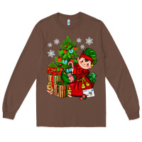 Chestnut Santa's Elf Christmas Long Sleeve Tee - BundleAndBundleShop