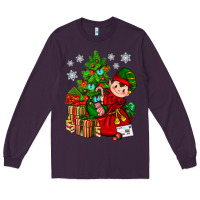 Plum Santa's Elf Christmas Long Sleeve Tee - BundleAndBundleShop