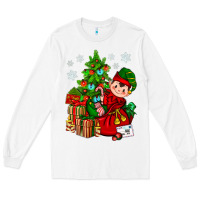 White Santa's Elf Christmas Long Sleeve Tee - BundleAndBundleShop