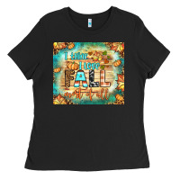 Black i think i love fall most of all tumbler Ladies Tee - BundleAndBundleShop