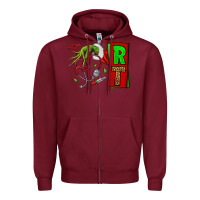 Burgundy Christmas Character Nurse Zipper Hoodie - NancyCooperArtShop