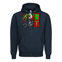 Navy Christmas Character Nurse Zipper Hoodie - NancyCooperArtShop