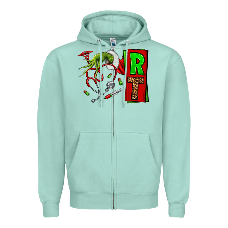 Christmas Character Nurse Zipper Hoodie by NancyCooperArtShop | Teevron