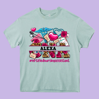 Costom Name Valentines Day Cna Certified Nursing Heavy Core Tee Designed By Adodesignshop