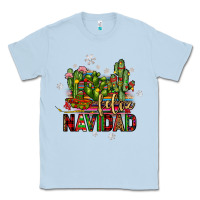 Dusty Blue feliz navidad cactus Classic Tee - JahusDesignShop