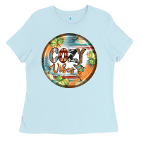 Baby Blue cozy vibes earrings Ladies Tee - BundleAndBundleShop