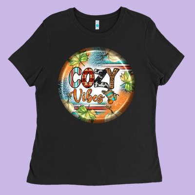 Cozy Vibes Earrings Ladies Tee Designed By Bundleandbundleshop