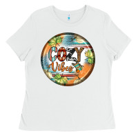 White cozy vibes earrings Ladies Tee - BundleAndBundleShop