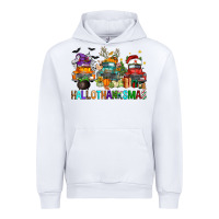 White hallothanksmas trucks Urban Hoodie - FaDigitalArtStudio