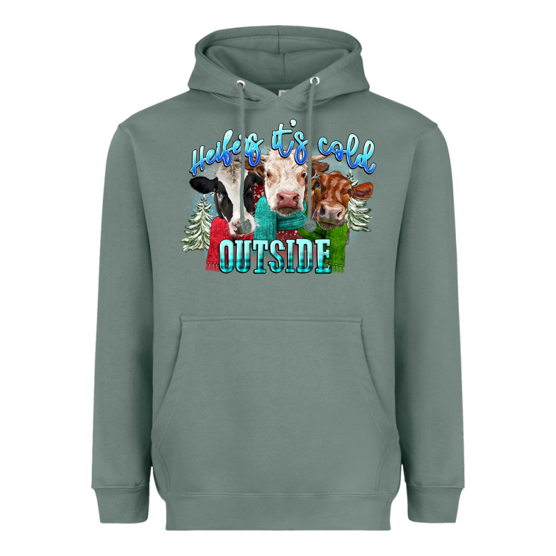 Heifers Its Cold Outside Heavyweight Hoodie by CowGirlArtShop | Teevron