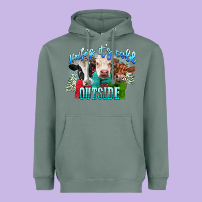 Heifers Its Cold Outside Heavyweight Hoodie Designed By Cowgirlartshop