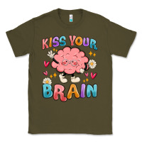 Army Green kiss your brain Classic Tee - MaliasSmallBusiness