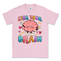 Bubblegum Pink kiss your brain Classic Tee - MaliasSmallBusiness