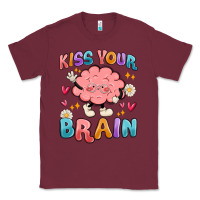 Burgundy kiss your brain Classic Tee - MaliasSmallBusiness