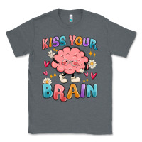 Charcoal Heather kiss your brain Classic Tee - MaliasSmallBusiness