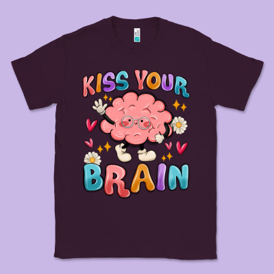 Kiss Your Brain Classic Tee Designed By Maliassmallbusiness