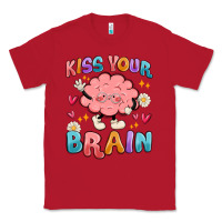 Red kiss your brain Classic Tee - MaliasSmallBusiness