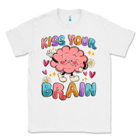 White kiss your brain Classic Tee - MaliasSmallBusiness