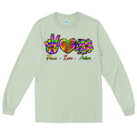 Matcha Peace Love Autism Long Sleeve Tee - BundleAndBundleShop