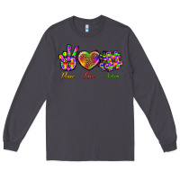 Smoke Peace Love Autism Long Sleeve Tee - BundleAndBundleShop