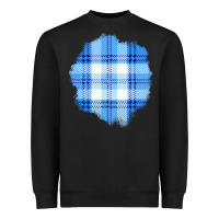 Black Winter Tartan Patch Heavyweight Sweatshirt - BundleAndBundleShop