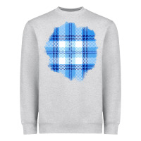 Heather Grey Winter Tartan Patch Heavyweight Sweatshirt - BundleAndBundleShop